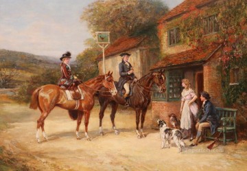 cazadores invitado rural Heywood Hardy equitación Pinturas al óleo